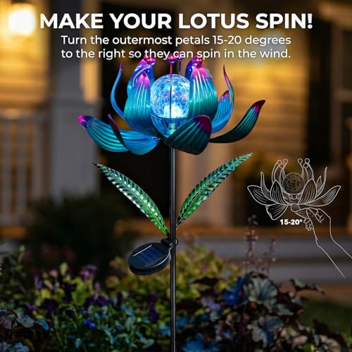 38 Inch Solar Wind Spinner Outdoor