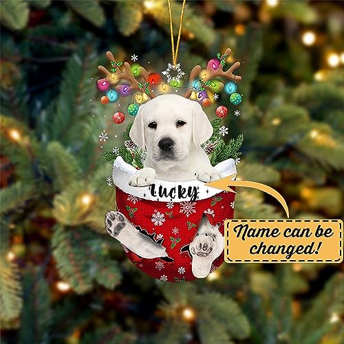 White Labrador Dog Christmas Ornament