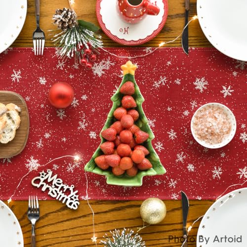 Snowman Christmas Table Runner Home Party Decor 13x72 Inch