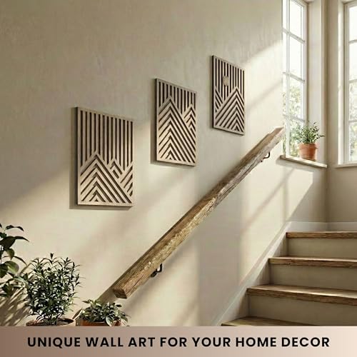Modern Wooden Wall Sculptures (3 Count)