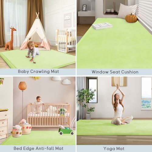 Baby Play Mat for Floor Nursery Muscle Area Rug Playroom Rug 47"x47" Elastic Foam 1.3" Thick Crawling Mat for Babies