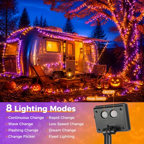 Orange Purple Solar Halloween String Lights Outdoor 4 Pack (4 Count)