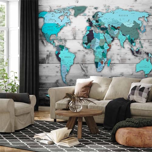 Premium Wall Mural World Map 157x110 in (8 Count)
