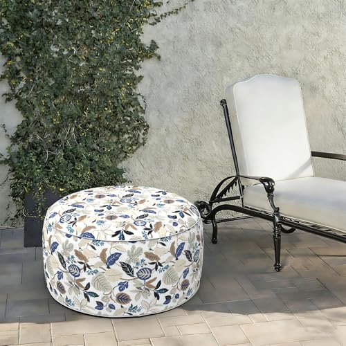 Indoor Outdoor Large Inflatable Ottoman Pouf D31 x H14 Inch