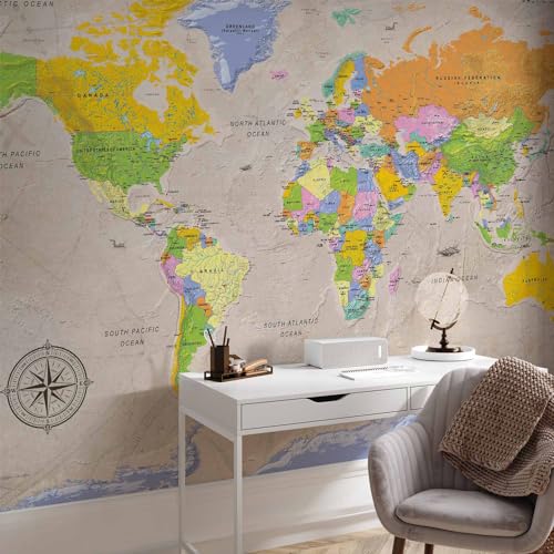 Premium Wall Mural World Map 157x110 in (8 Count)
