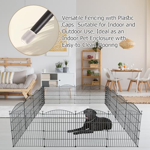 10 Panel No Dig Metal Garden Fence 32"H x 23.6'L Dog Fence Outdoor for Yard (87784 sq inches)