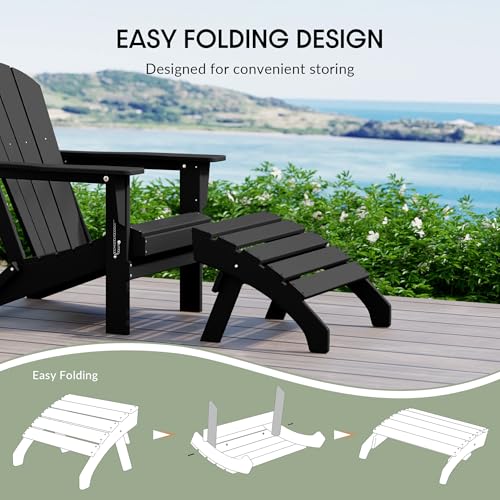 Dylan Outdoor Patio HDPE Adirondack Ottoman Footrest