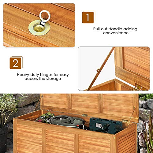 46 Gallon Acacia Wood Deck Box
