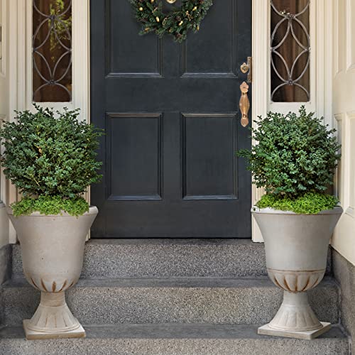 Garden Plastic Urn Planters for Outdoor Plants (2 Count)