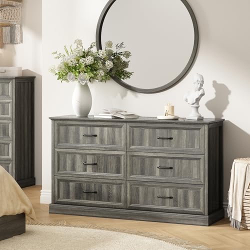 Farmhouse 6 Drawer Dresser for Bedroom
