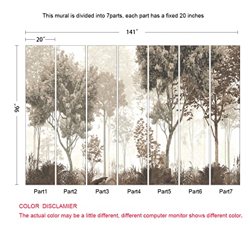 Vintage Forest Wallpaper Nature Wall Mural Wallpaper for Bedroom Living Room (94 Sq Ft)