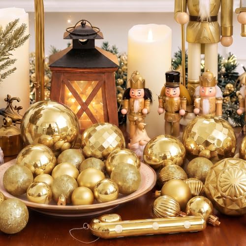 60mm 2.36" Christmas Ball Ornaments Shatterproof Christmas Ornaments Set Decorations for Xmas Tree Balls (34 Count)