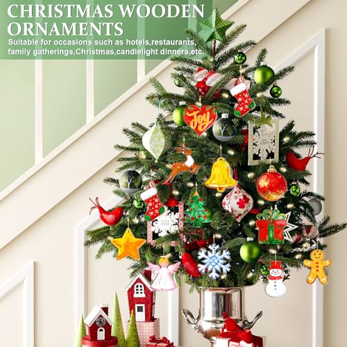 36PCS Wooden Christmas Ornaments to Paint (36 Count)