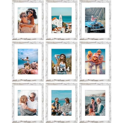 11x14 Picture Frames Set of 9 for Wall Mounting (9 Count)