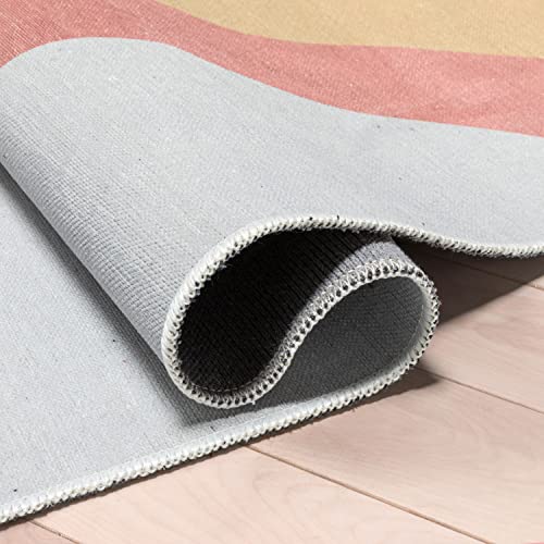 Kids Rugs Rainbow 3'3" x 5' Multi Color Modern Flat