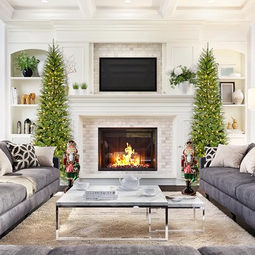 7.5 Ft. Winter Falls Artificial Christmas Tree with Warm White LED Lights and Metal Base