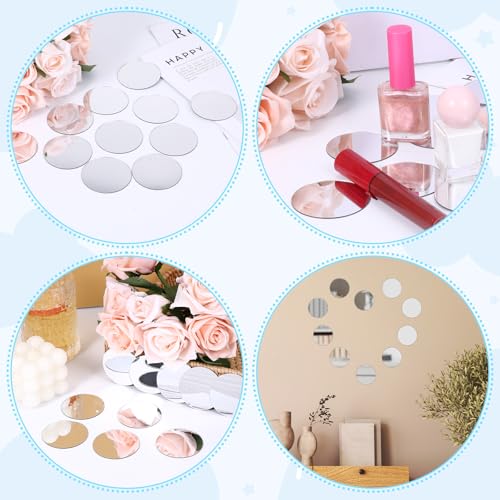 20Pcs Mini Acrylic Round Mirror Tiles (20 Count)