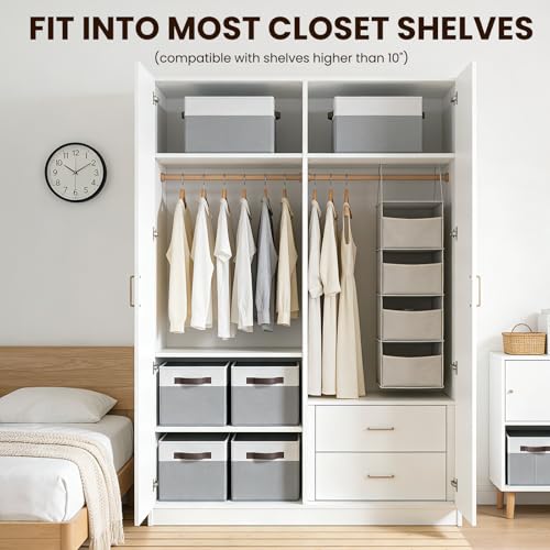 4 Pack Large Closet Storage Baskets Bins for Shelves (4 Count)