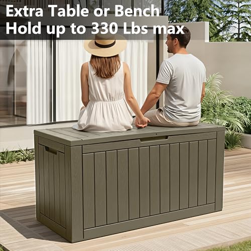 120 Gallon Waterproof Large Resin Deck Box