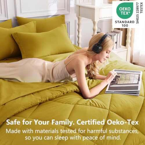 Full Comforter Set 82"x86" Mustard Yellow