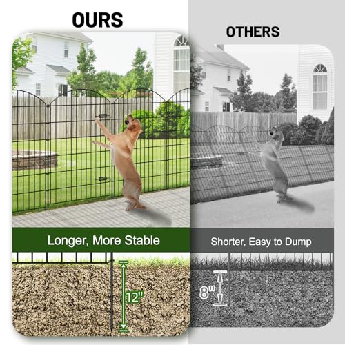 Metal Garden Fence with Gate 48 in x 12.7 ft (172.8 Sq Ft)