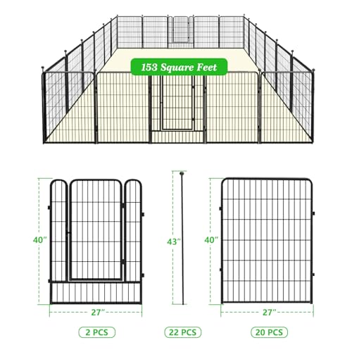 Decorative Black Metal Fencing Garden Fence with Gate (153 Sq Ft)