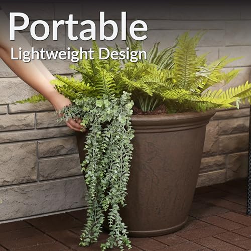 Sunnydaze Anjelica 24'' Large Plastic Planter Pot for Plants