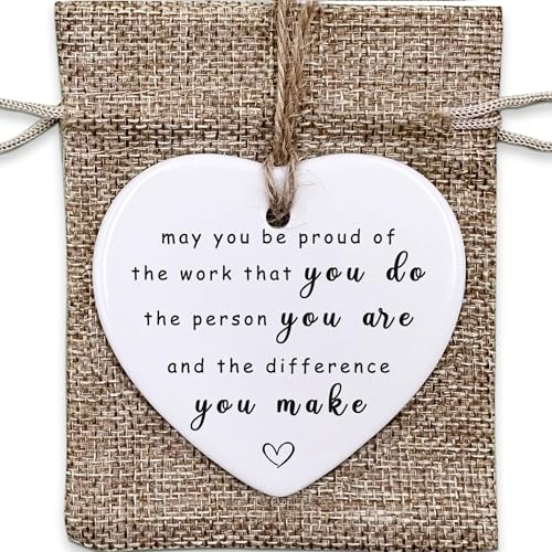 Thank You Ceramic Heart Ornament