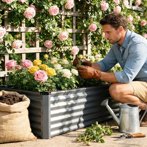 GARDMAX 8x4x2FT Galvanized Raised Garden Bed Kit