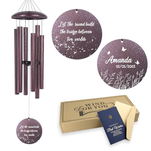 36" Large Deep Tone Personalized Sympathy Wind Chimes