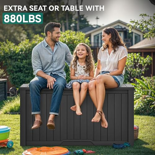 XXL 230 Gallon Large Outdoor Storage Deck Box for Patio Furniture