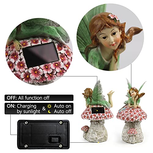 Solar Fairy Garden Statue Lights Outdoor Decor