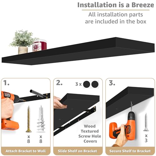 Floating Shelves for Wall Storage (3 Count)