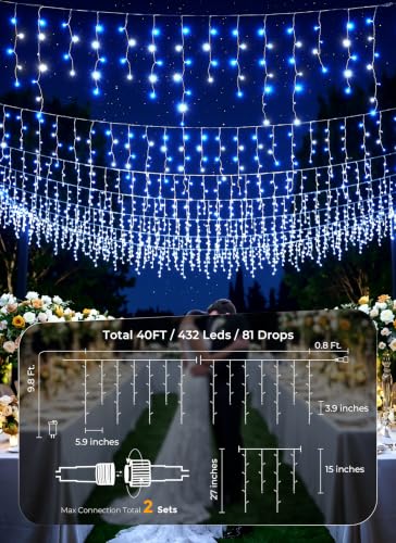 Icicle Outdoor Christmas Lights (40 Foot)
