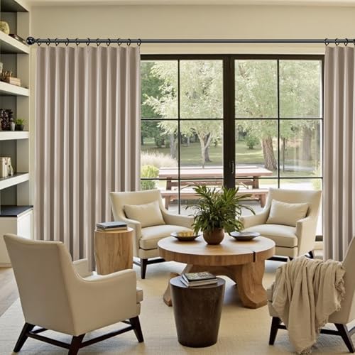 Extra Wide Pinch Pleat Blackout Curtains Drapes 90 Inches Long (2 Count)