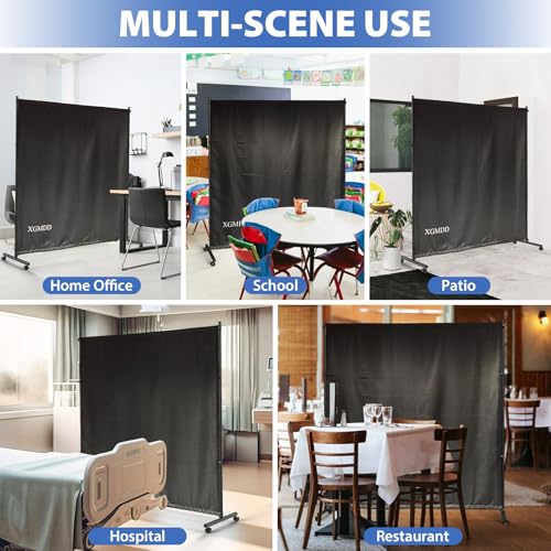 Room Divider 73x75inch Large Single Panel Privacy Screen with Wheels