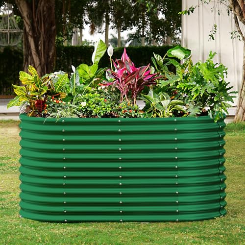 8x4x3ft Oval Galvanized Raised Garden Beds