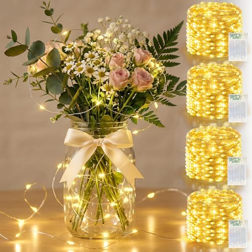4 Pack Warm White Fairy Lights Battery Operated