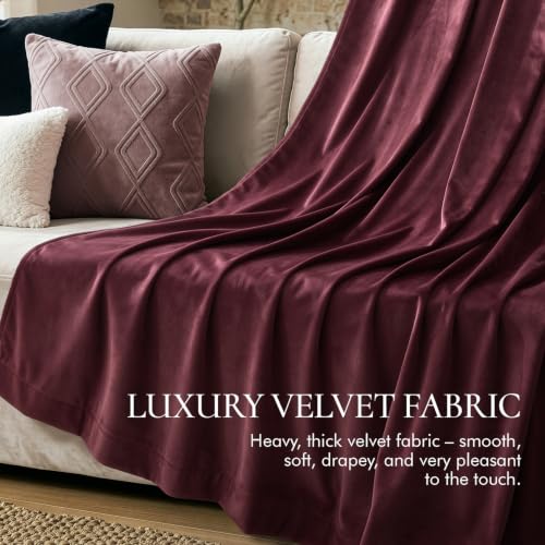Ruby Red Blackout Velvet Curtains Drapes 84 Inch Long 52"x84" (2 Count)