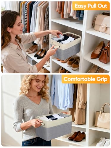 4 Pack Fabric Closet Storage Bins for Shelves (4 Count)