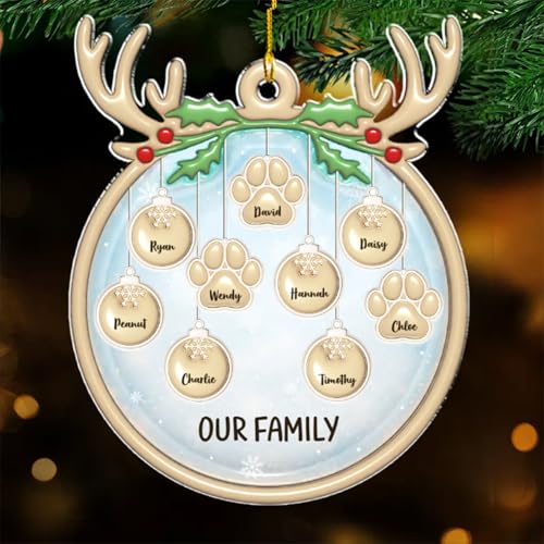 Family Charm Personalized 3D Inflated Effect Acrylic Ornament