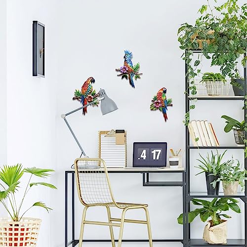 Parrot Tropical Wall Art Decor (3 Count)