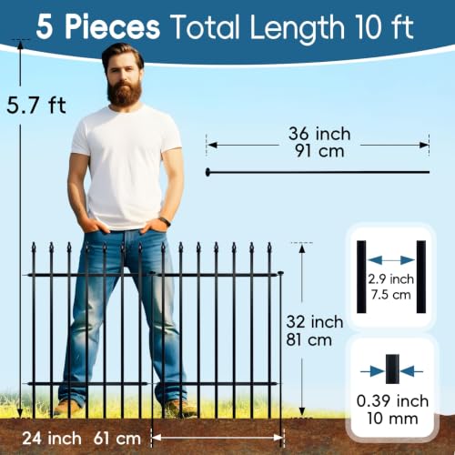 32" H x 24" W Metal Garden Fence (36 Sq Ft)