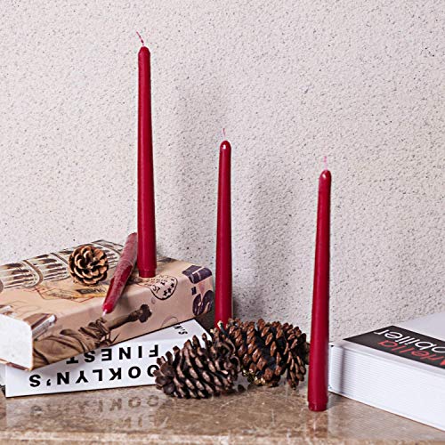 14 Pack Dark Red Taper Candles 12 Inch Tall 3 (14 Count)