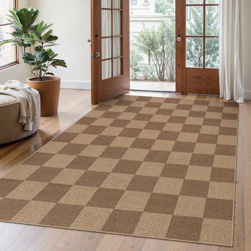 Checkered Easy Jute Living Room Rug