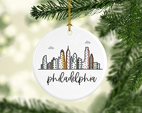 Round Ceramic Porcelain Christmas Tree Ornament Keepsake Gift