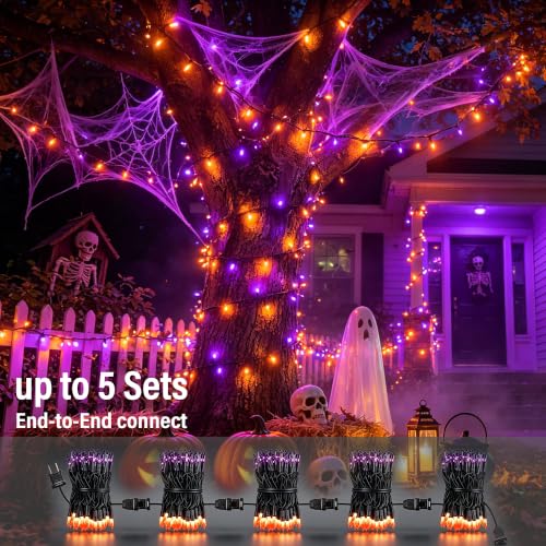 Purple and Orange Halloween Lights (21 Foot)