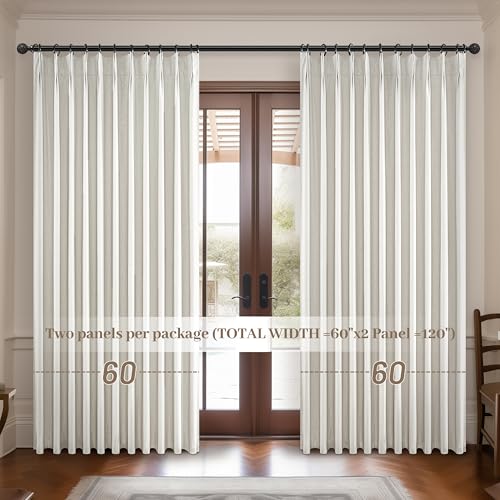 Curtains 60 Inch Length Extra Wide Pinch Pleated Black Out 90 Inch Long for Living Room