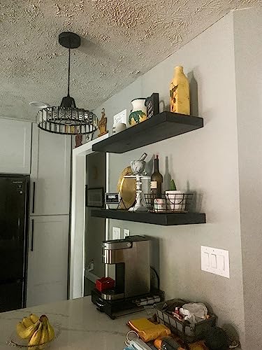 x2 24 Inch Wooden Floating Shelves for Wall
