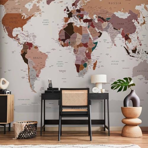 Premium Wall Mural World Map 118x83 in (6 Count)